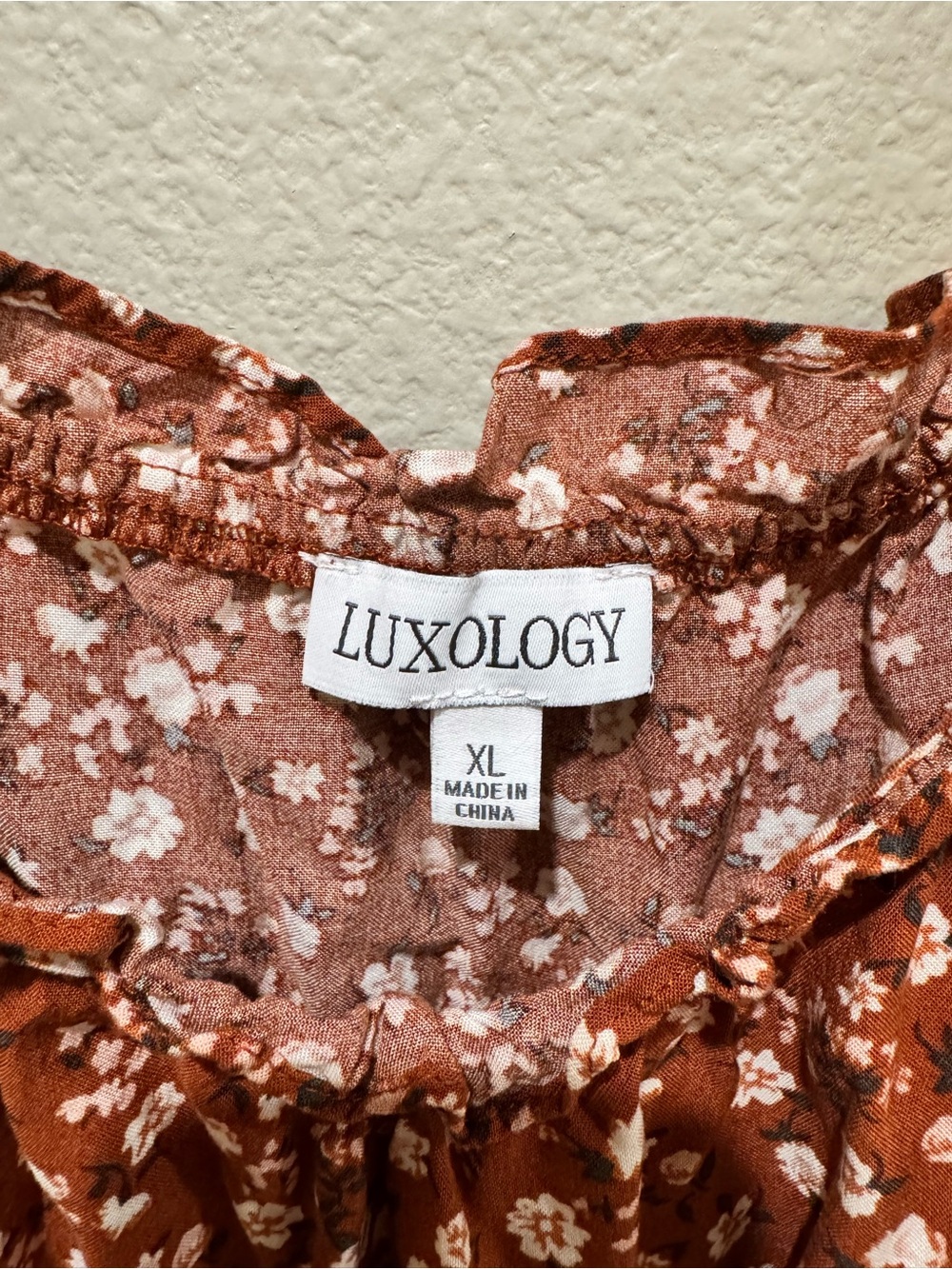 Luxology Burnt Orange Ditsy Floral Mini Dress - Picture 4 of 5